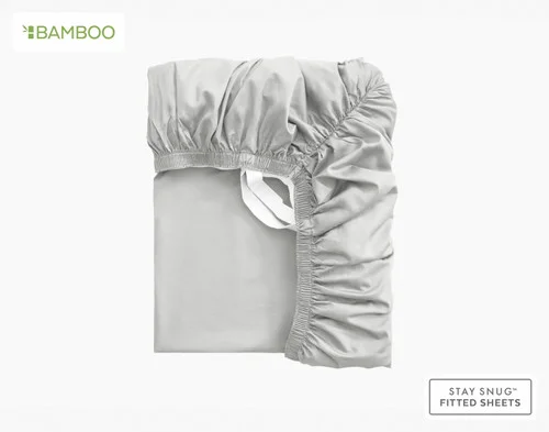 Our Bamboo Cotton Fitted with Activated Charcoal folded on a white background.