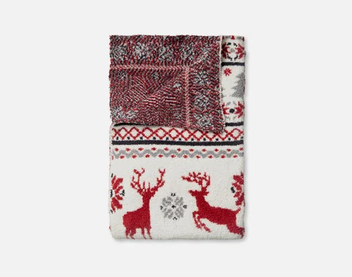 Our Nordic Noel Chenille Jacquard Throw folded into a rectangle.