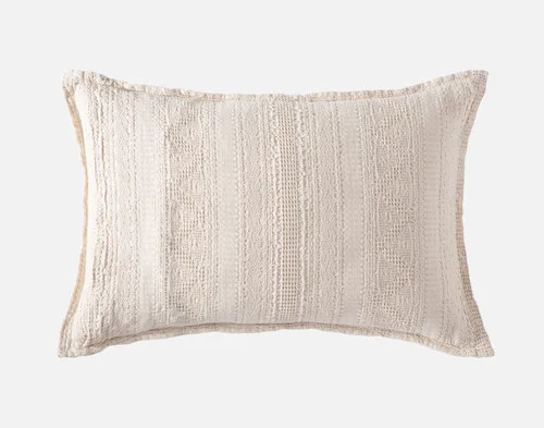 Front side of our Rustico Pillow Sham sitting on a solid white backdrop.