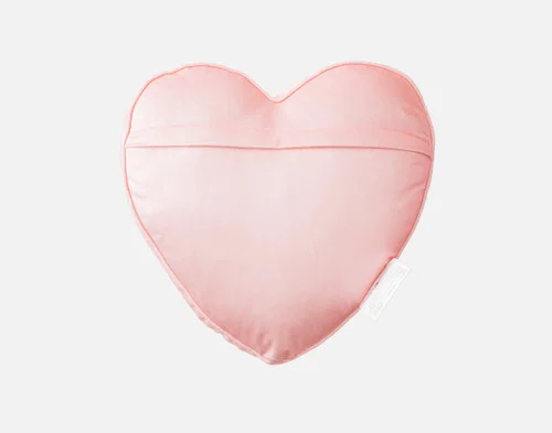 Reverse view of the solid backing on our All Mine Candy Heart Cushion.