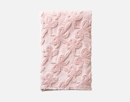 Our Valentine's Fleece Throw - Etched Bows folded into a rectangle on a white background.