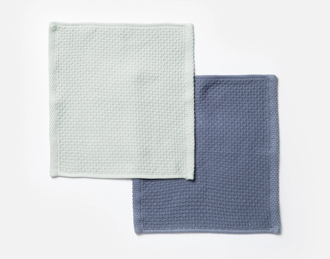 Top view of our Ocean Teal Cotton Knit Dishcloths.