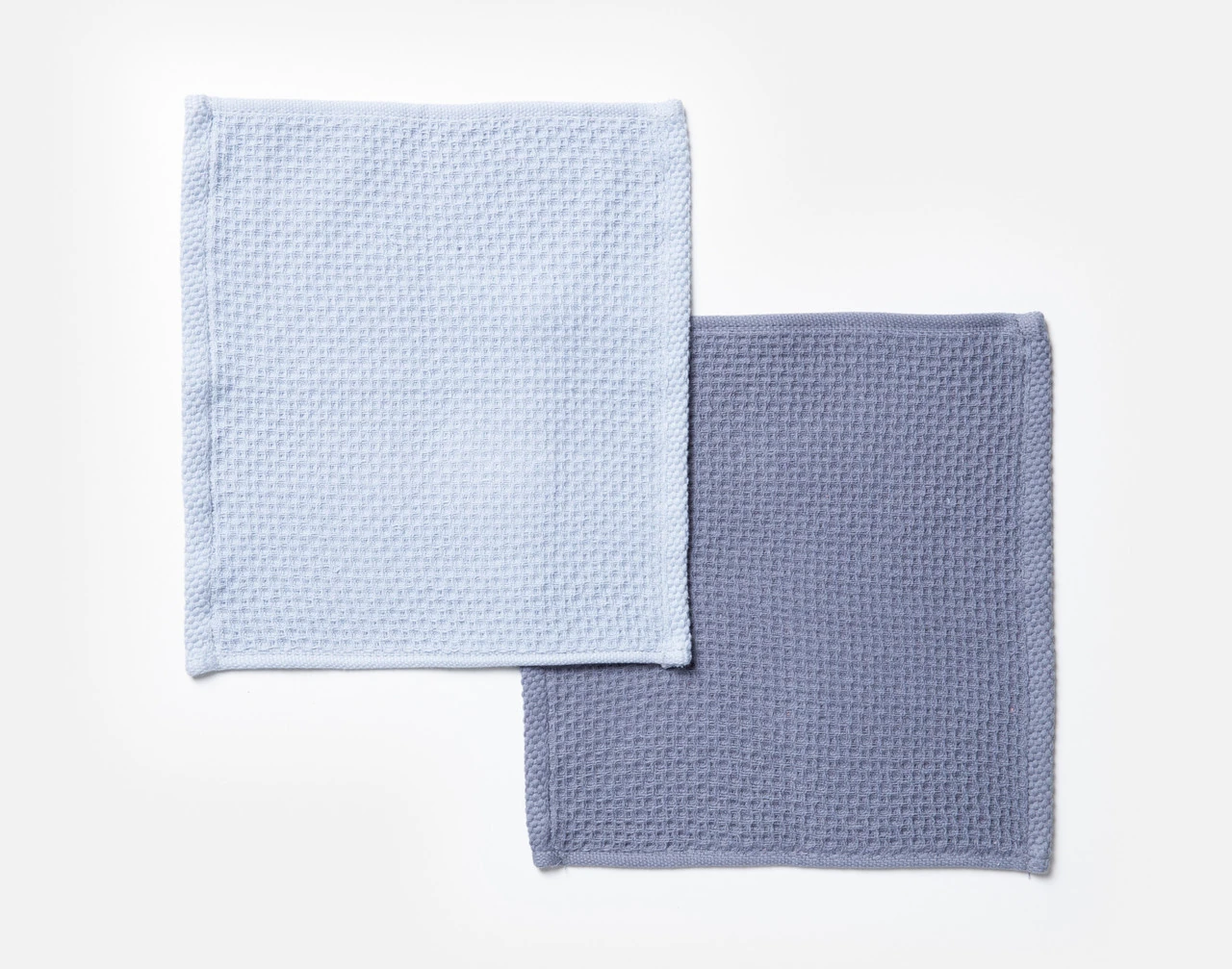 Top view of our Dusty Blue Cotton Knit Dishcloths.