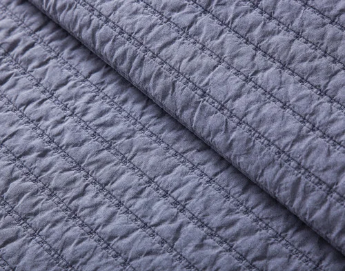 Close-up of the textured stripe surface on our Anchorage Quilt Set.
