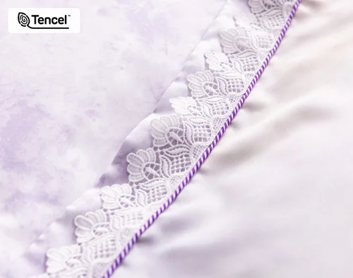 Close-up on the lace trim border on our Constance Boudoir Pillow Cover.