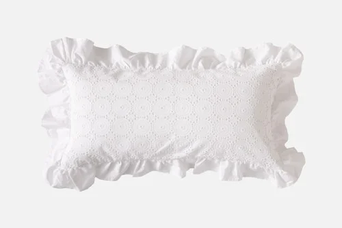 Our Delicata Boudoir Pillow Cover against a white background.