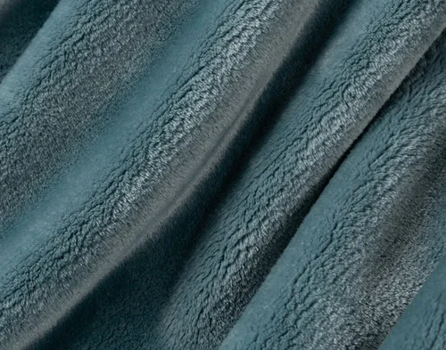 Close-up on our Velvet Plush Throw in Bluegrass to show its soft velveteen texture.