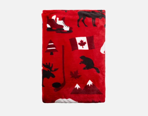 Our True North Fleece Throw folded into a tidy square.