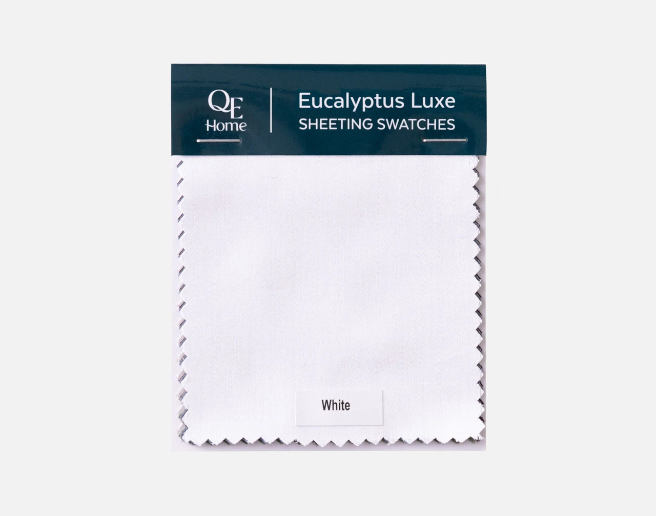 Top view of our Eucalyptus Luxe TENCEL™ Lyocell Sheeting Swatch booklet.