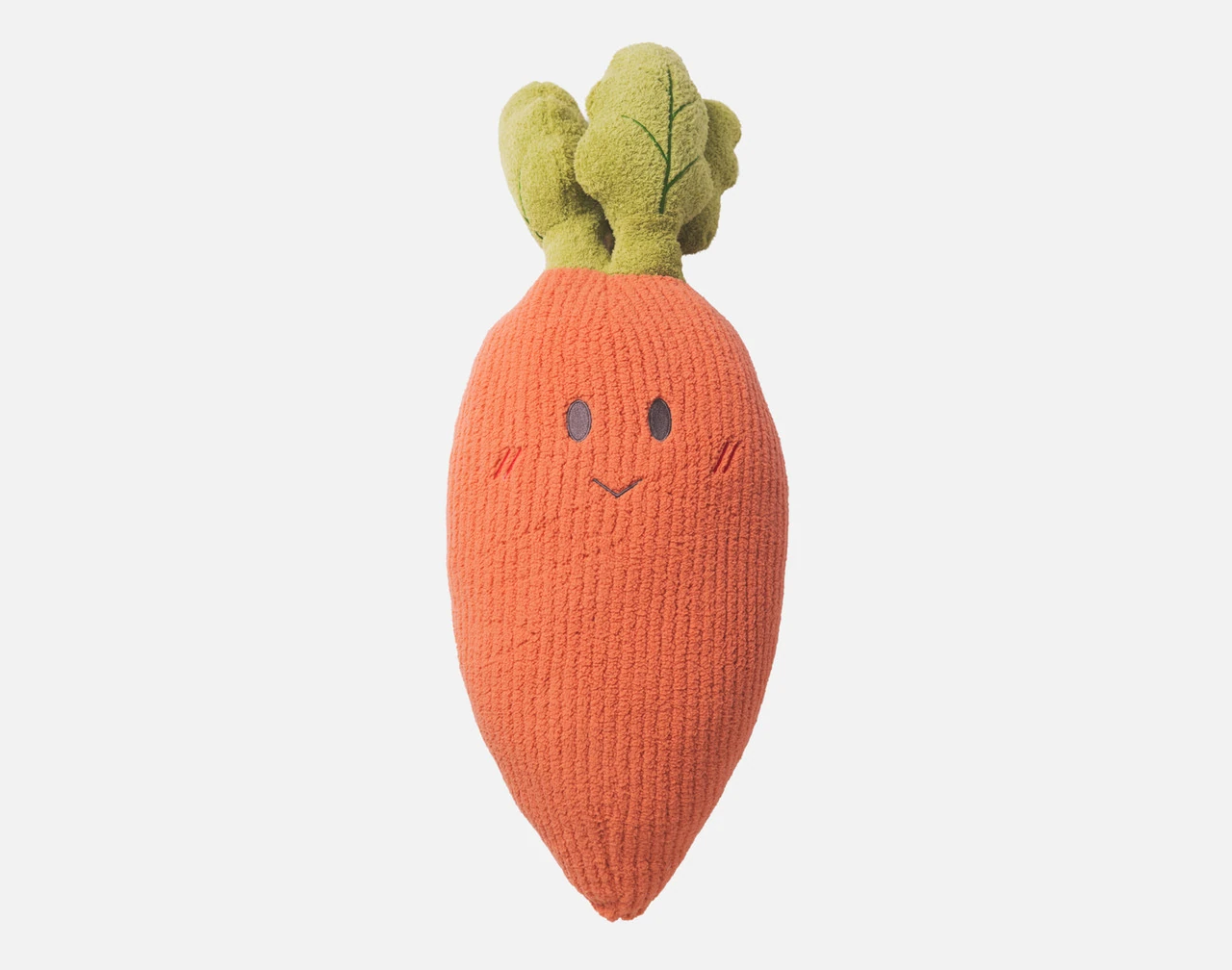 Our Carrot Cushion against a white background.