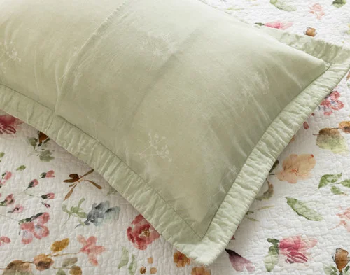 Reverse view of a pillow sham from our Rosalia Cotton Quilt Set.