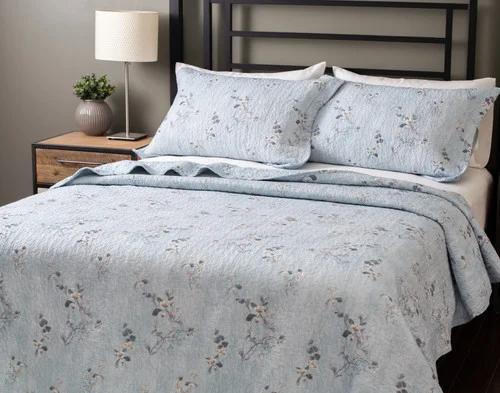 Angled view of our Adeline Cotton Quilt Set.