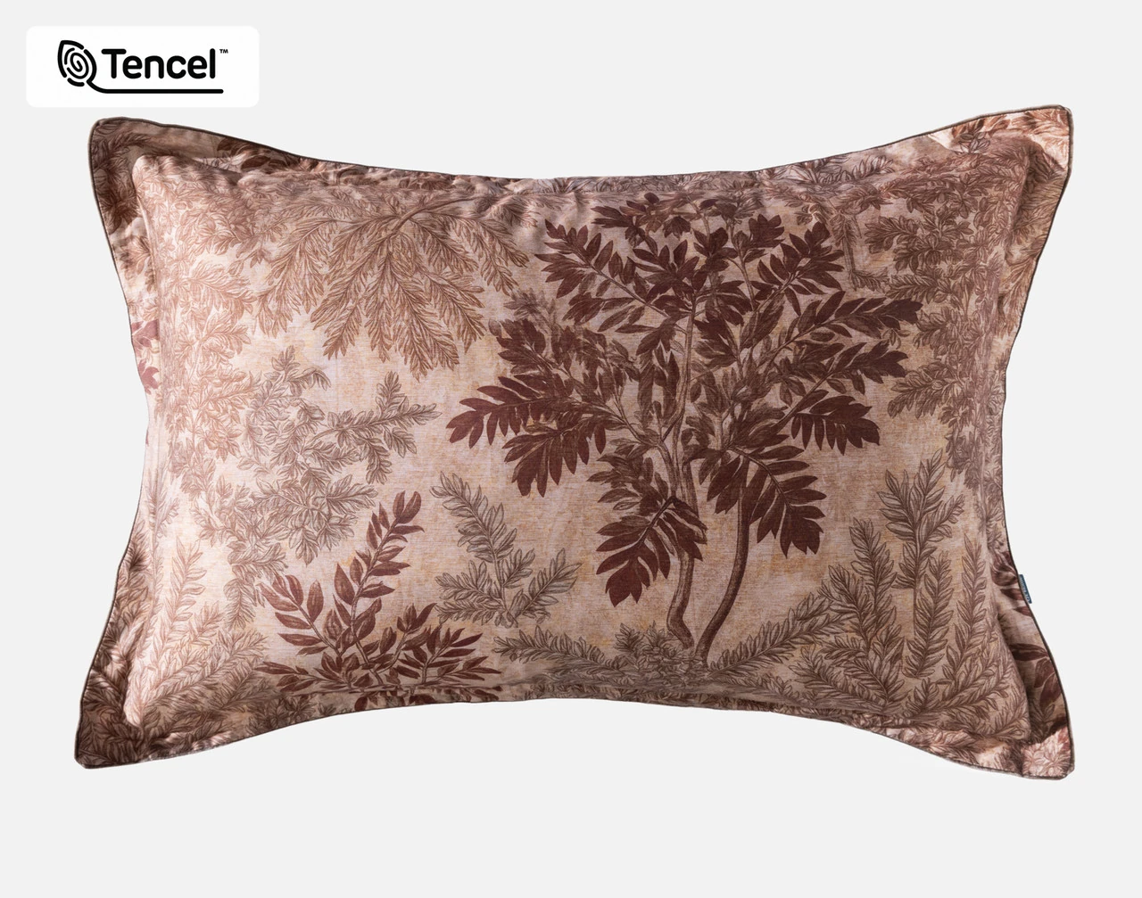 Front view of our Henna Leaf Pillow Sham against a white background.