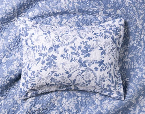 Top view of a pillow sham from our Willa Coverlet Set.