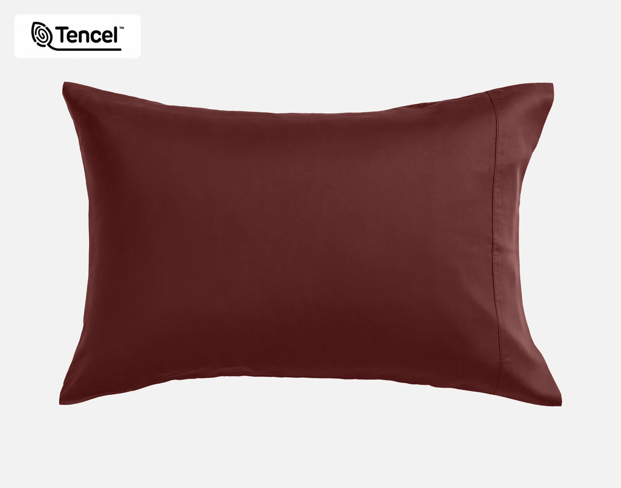 Front view of our BeechBliss TENCEL™ Modal Pillowcase in Mahogany resting against a solid white background.