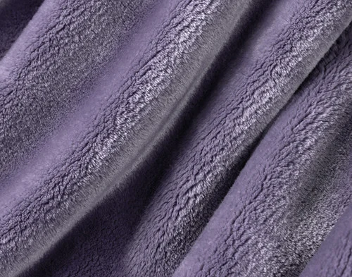 Close-up on our Velvet Plush Throw in Violet Smoke to show its soft velveteen texture.