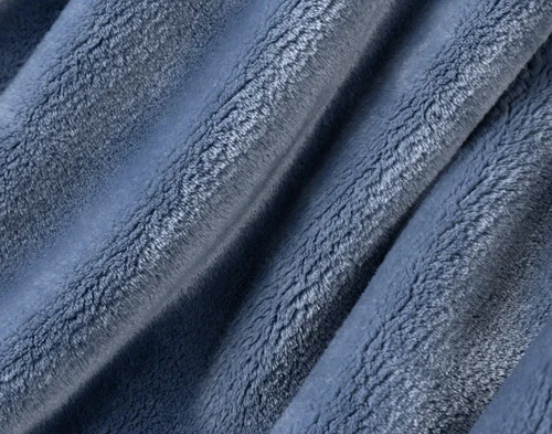 Close-up on our Velvet Plush Throw in Deep Wave to show its soft velveteen texture.