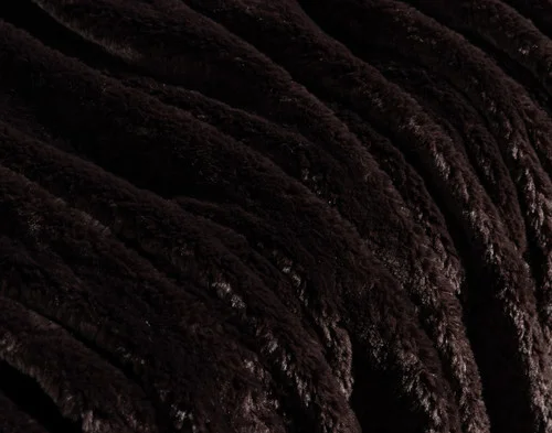 Close-up of the soft surface on our Espresso Poodle Faux Fur Throw.