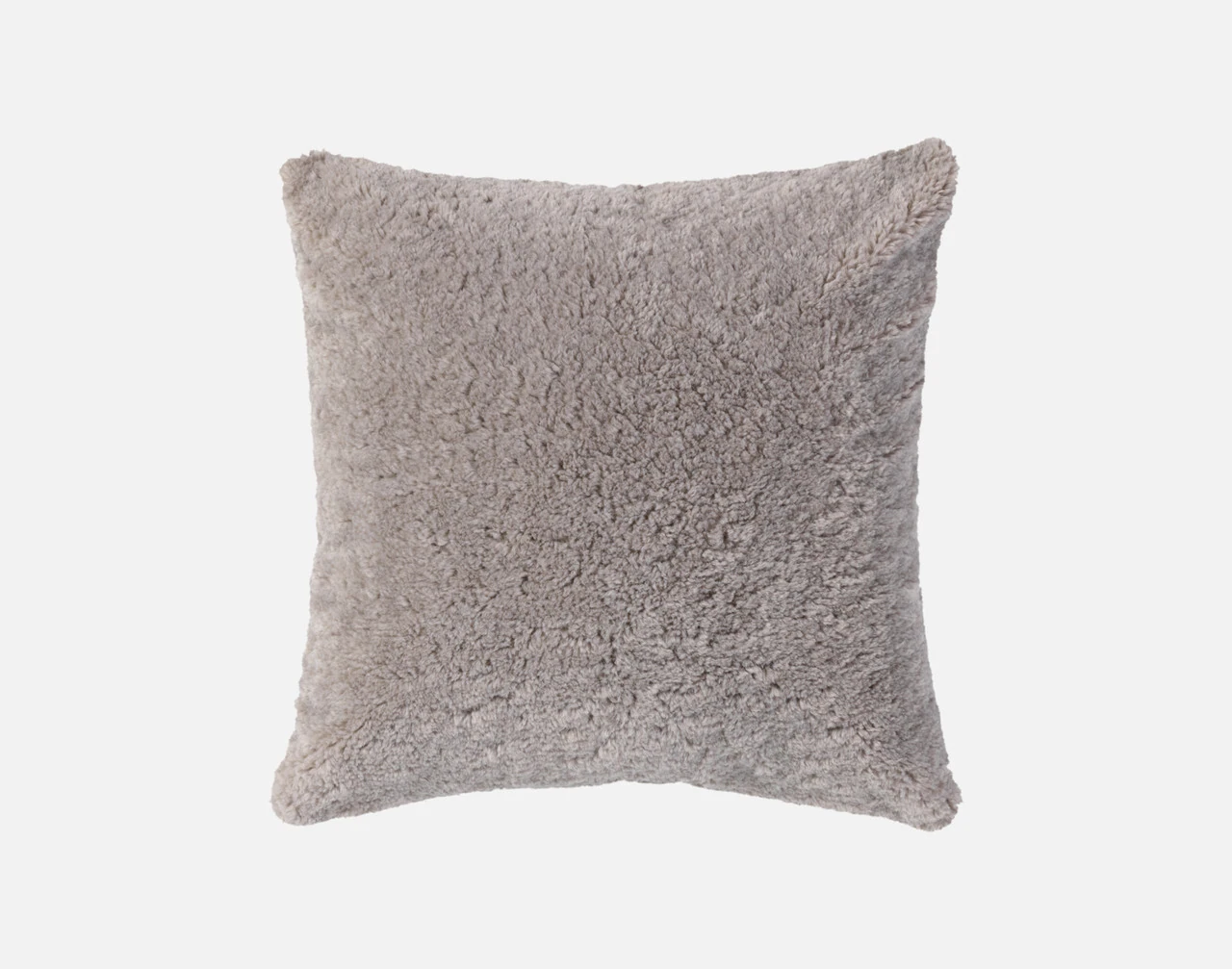 Front view of our Ashwood Poodle Faux Fur Square Cushion.