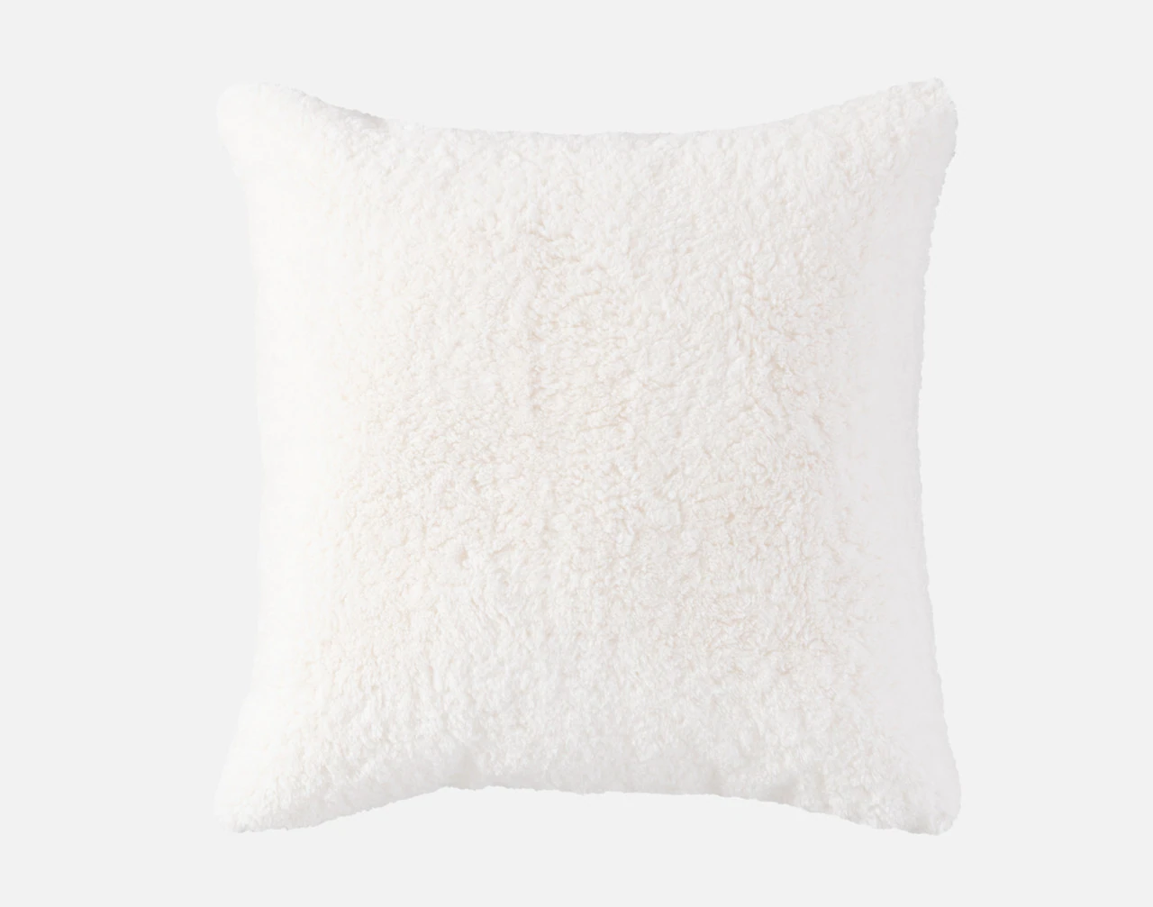 Front view of our Ivory Poodle Faux Fur Euro Sham.