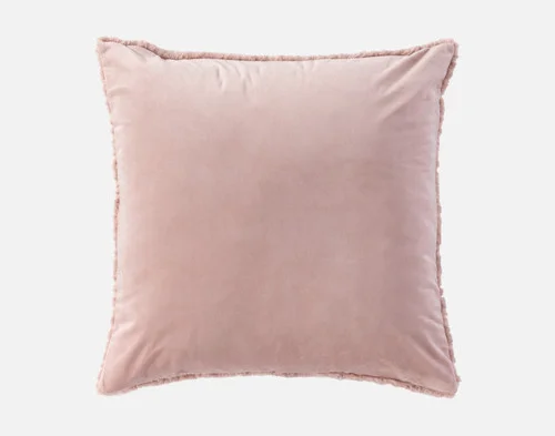 Reverse view of our Dusty Rose Poodle Faux Fur Euro Sham.