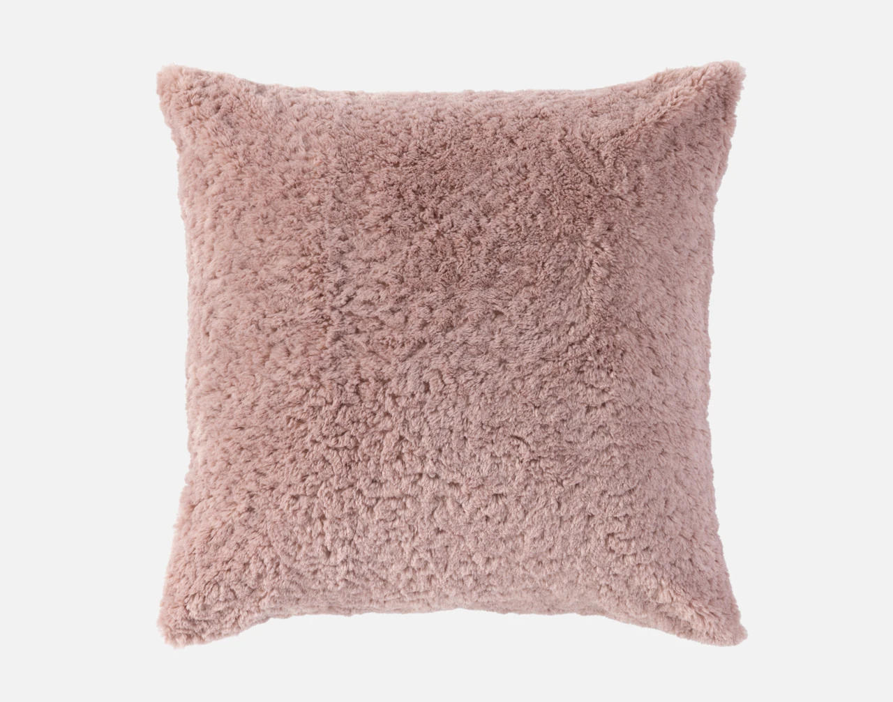Front view of our Dusty Rose Poodle Faux Fur Euro Sham.