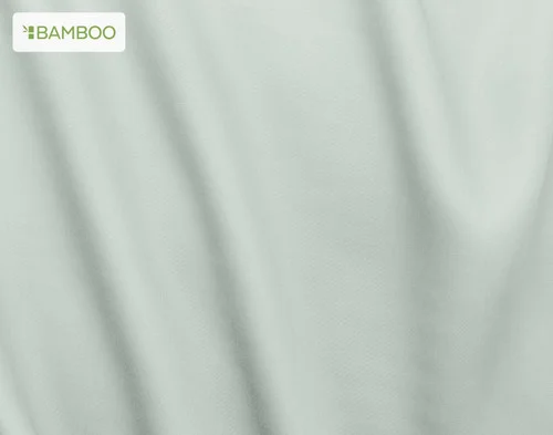 Close-up on the soft fabric over the surface of our Bamboo Cotton Duvet Cover in Aqua Smoke.