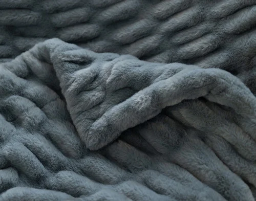 Close up on the folded surface of our Cocoon Plush Throw in Juniper to show its textured surface.