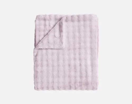 Our Lilac Dusk Mini Bubble Throw folded into a square.