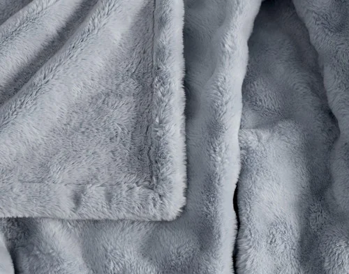 Close up on our Coastal Fog Mini Bubble Throw.