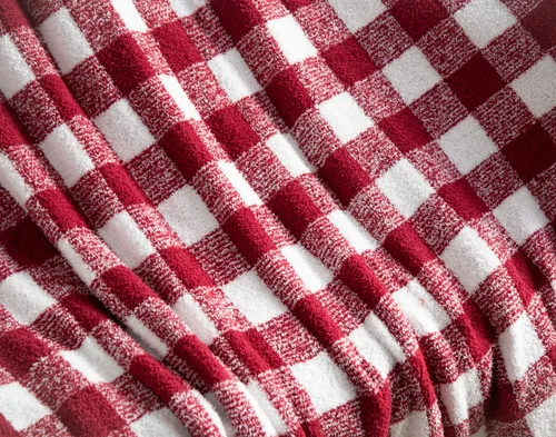 Close up on the soft surface of our Chenille Jacquard Throw - Buffalo Lodge.
