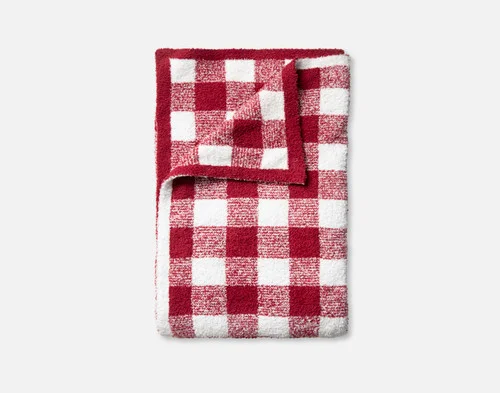 Our Chenille Jacquard Throw - Buffalo Lodge folded into a rectangle on a white surface.
