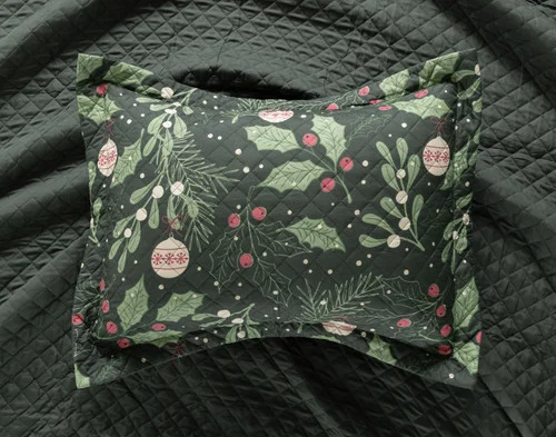 Top view of a pillow sham from our Everwood Coverlet Set.