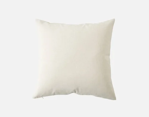 Reverse view of our Evergreen Paws Holiday Square Cushion against a white background.