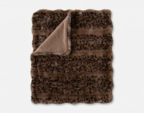 Our Bubble Faux Fur Throw in Sable folded into a rectangle.