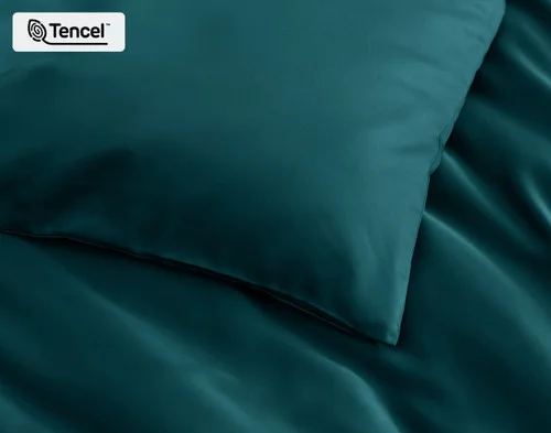 Close-up of the silky soft surface on the corner of our Jungle BeechBliss Duvet Cover Set.