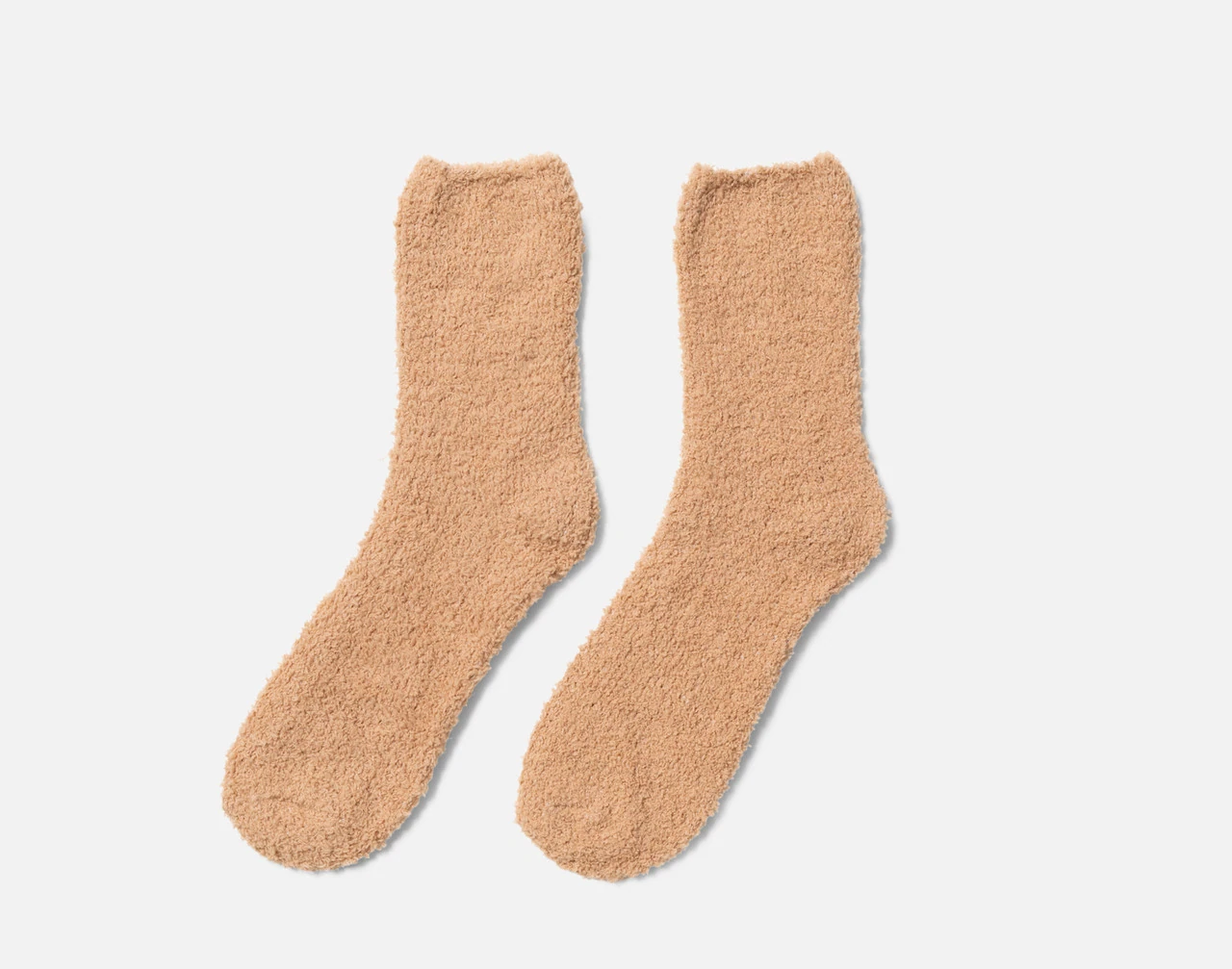 Our Brown Lounge Socks resting on a solid white background.