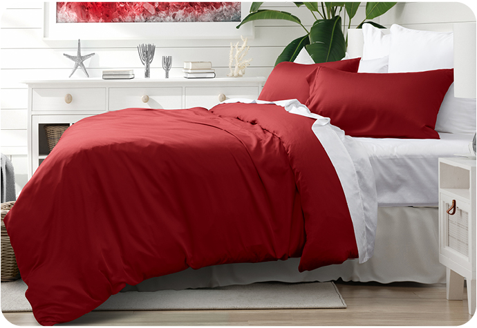 Our Eucalyptus Luxe TENCEL™ Lyocell Duvet Cover is made from sustainable fabric derived from eucalyptus trees