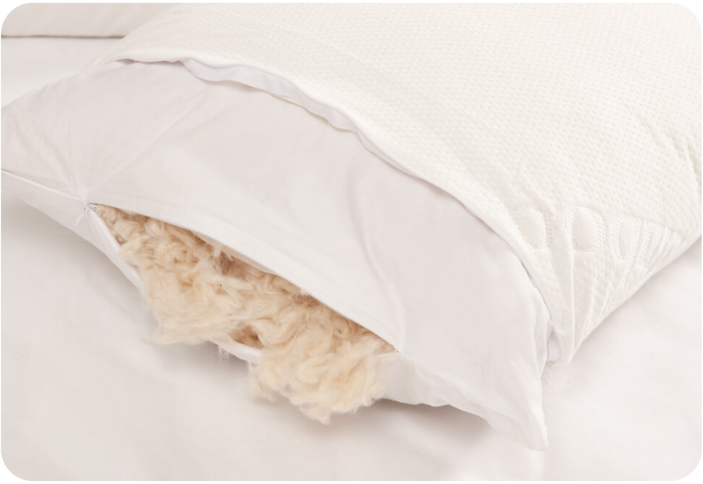 Our Kamboo Kapok Filled Adjustable Pillow with its natural fibre fill displayed