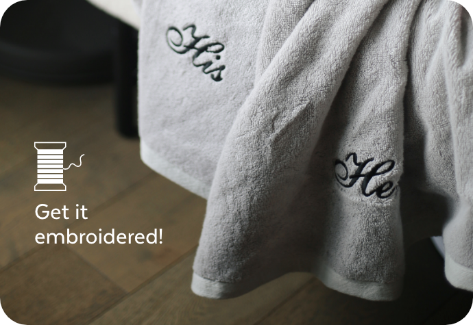 Cozy & personalized His and hers embroidered towels.