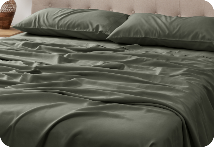 Our Eucalyptus Luxe Sheets in Bonsai