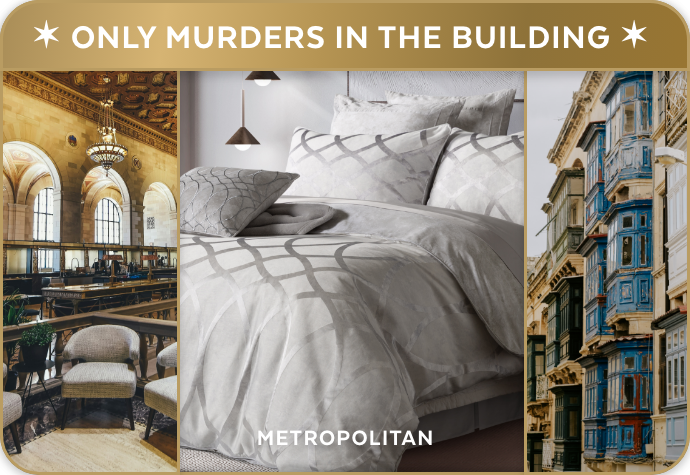 Our Metropolitan Duvet Cover, with Only Murders in the Building vibes