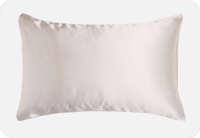 A silk pillowcase on a white background.
