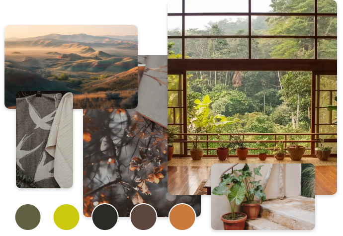 Nature scenes that inspired the Inner Journey design trend.