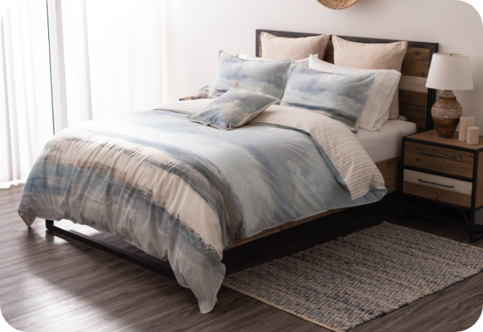 Our Windswept collection on a queen bed.