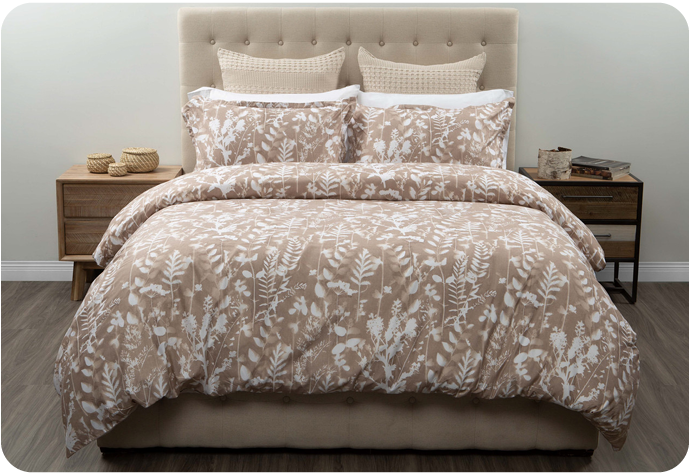 Our Morgan Recycled Polyester Duvet Cover Set shown on a bed.