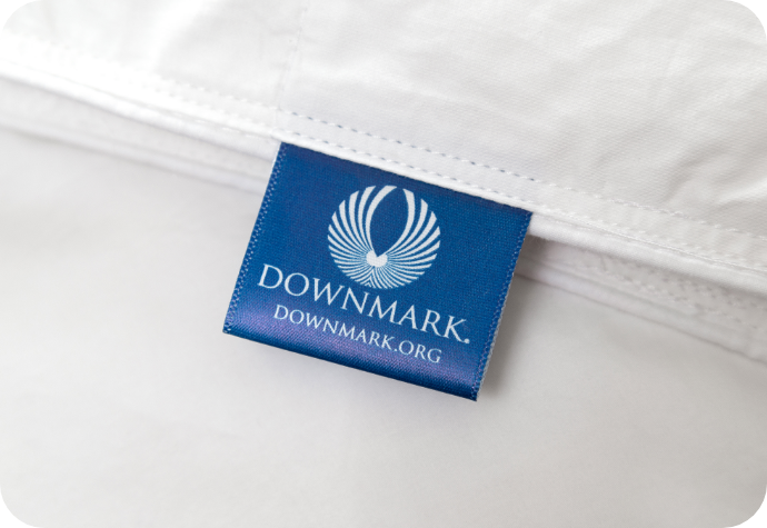 Certified-ethical The Downmark tag on our duvets.