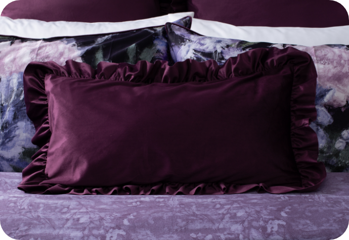 A headboard dressed in our Christabel collection.