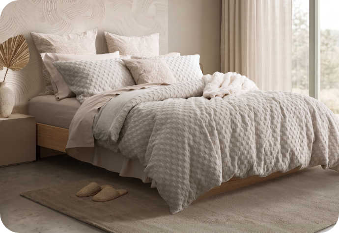 Our Cavendish Duvet Cover Set Our Cavendish Duvet Cover Set dressing a queen bed with accessories.