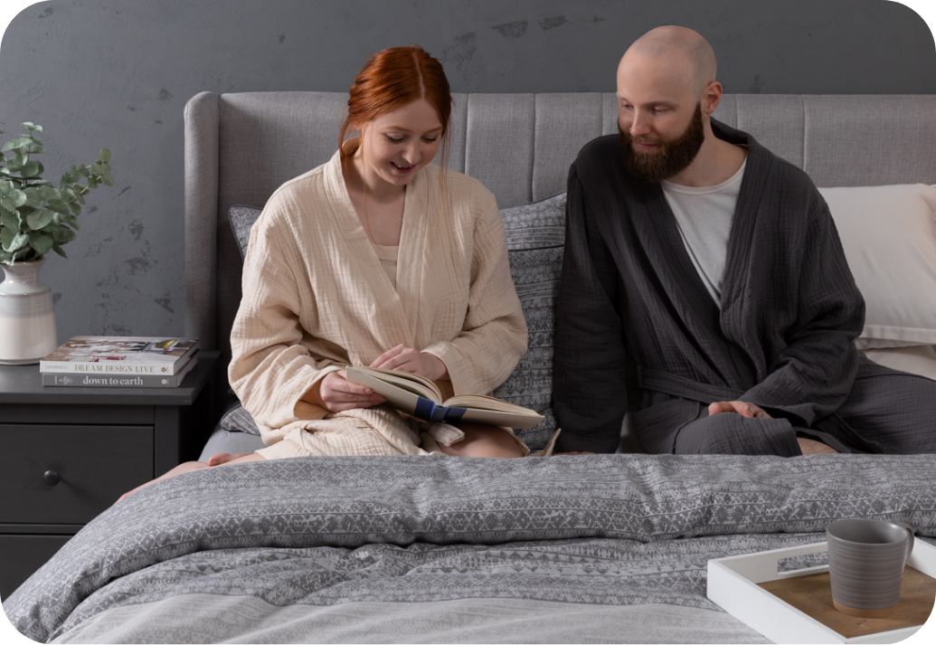 Enjoying time in bed together